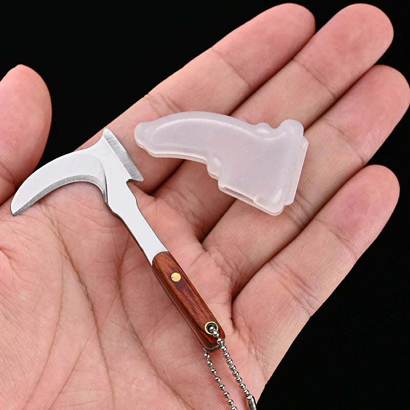 Mini Titanium Keychain Axe – EDC Camping Survival Tool | Swayboo Mini EDC Axe Qst Sliver Rubber Sleeve