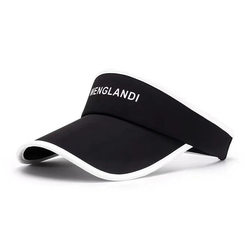 Women's Long Brim UV Visor Cap – Open Crown Summer Sport Hat Sports Visor Cap Qst Black