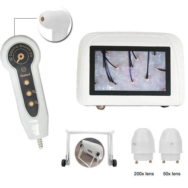 5" Scalp & Skin Analyzer 50X/200X LCD Hair Follicle Detector Scalp & Skin Analyzer Qst