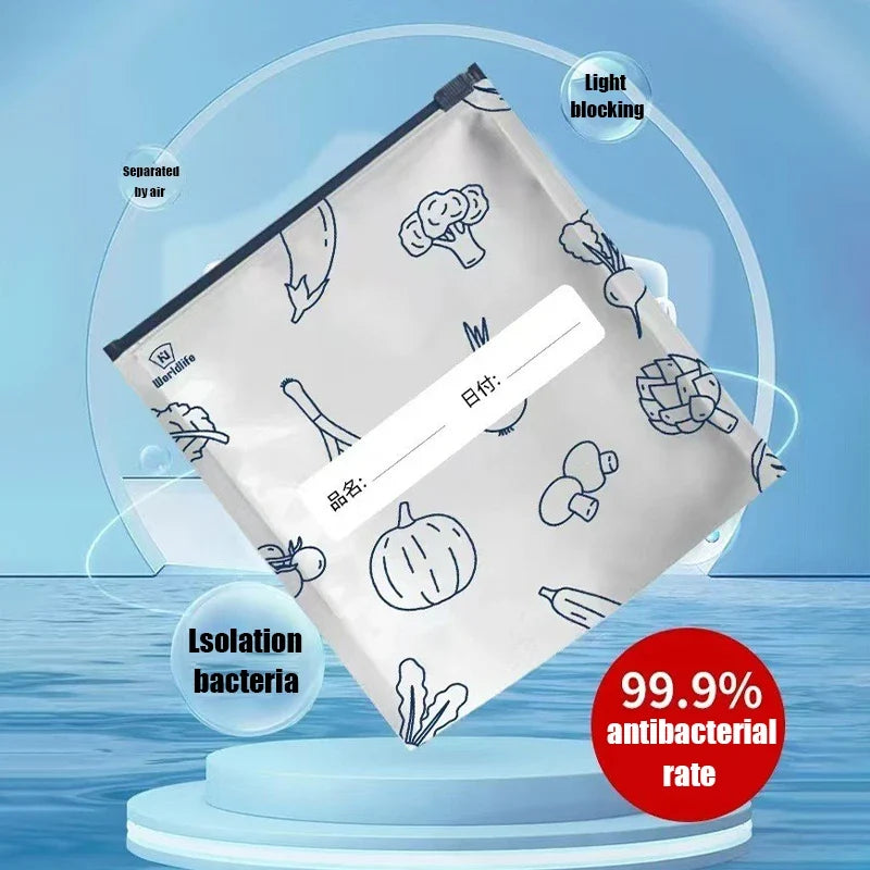 Foil Self-Sealing Fresh-Keeping Bags | Fridge & Freezer Safe Food Storage Bags Qme