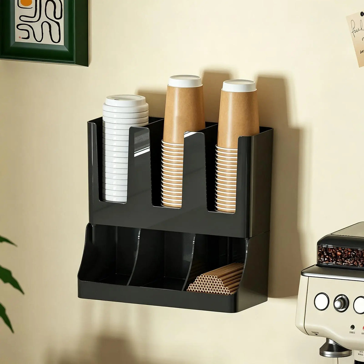 6-Compartment Wall Mount Coffee Station Organizer for Pods Coffee Station Organizer Qme