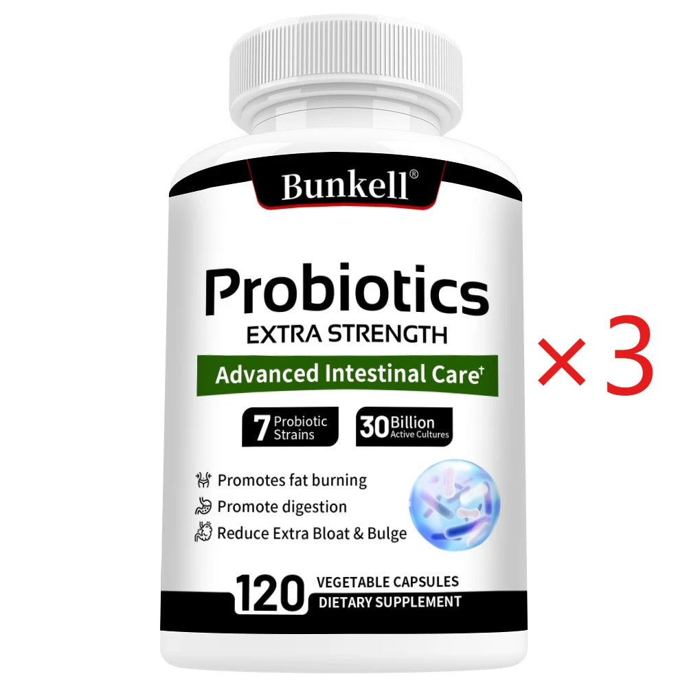 Probiotics Prebiotics & Digestive Enzymes – Gut Health Capsules Probiotic Supplement Qst 120 count-3 bottle
