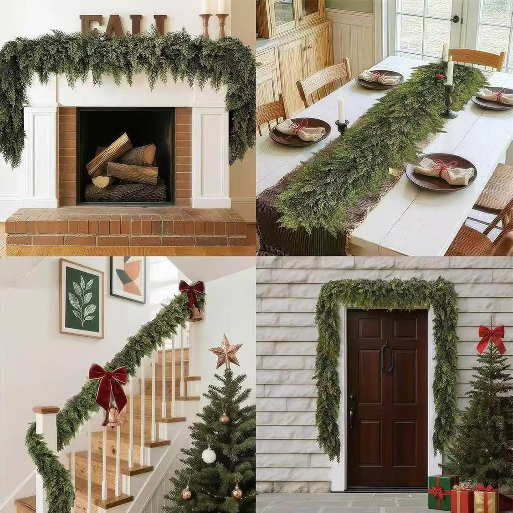 Artificial Green Pine Christmas Garland – Fireplace & Mantel Christmas Garland Qme