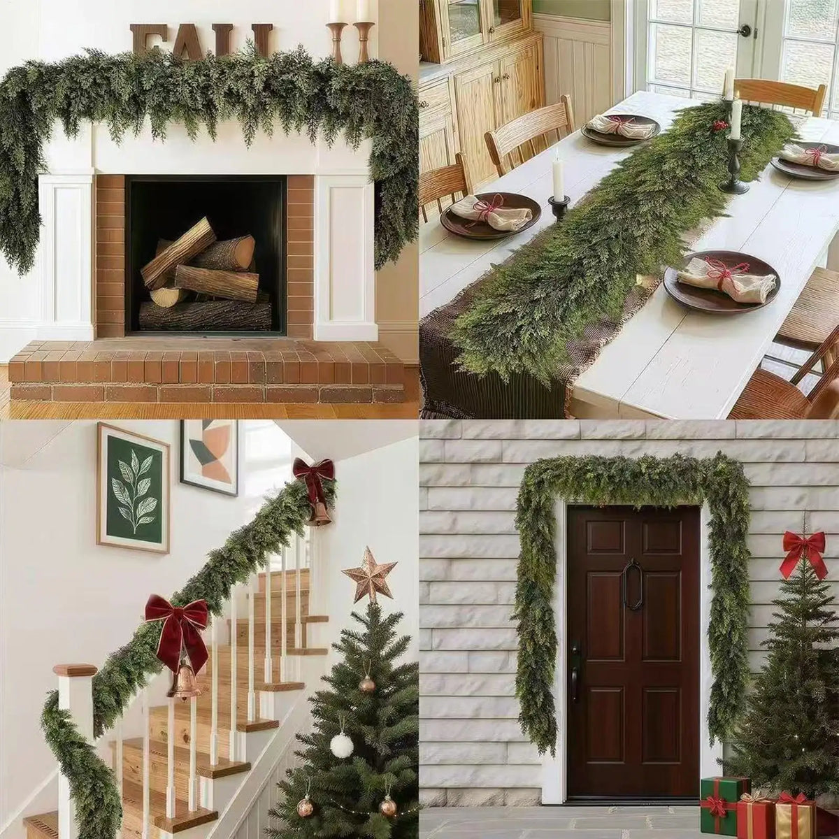 Artificial Green Pine Christmas Garland – Fireplace & Mantel Christmas Garland Qme