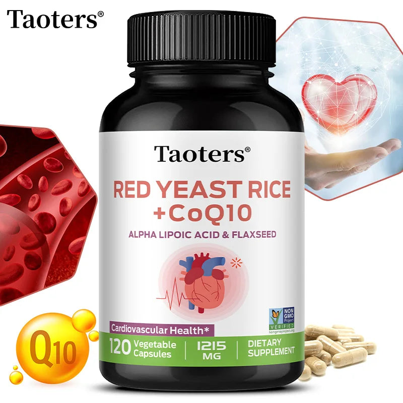 Red Yeast Rice & CoQ10 Capsules – Antioxidant & Heart Wellness Herbal Supplement Qst