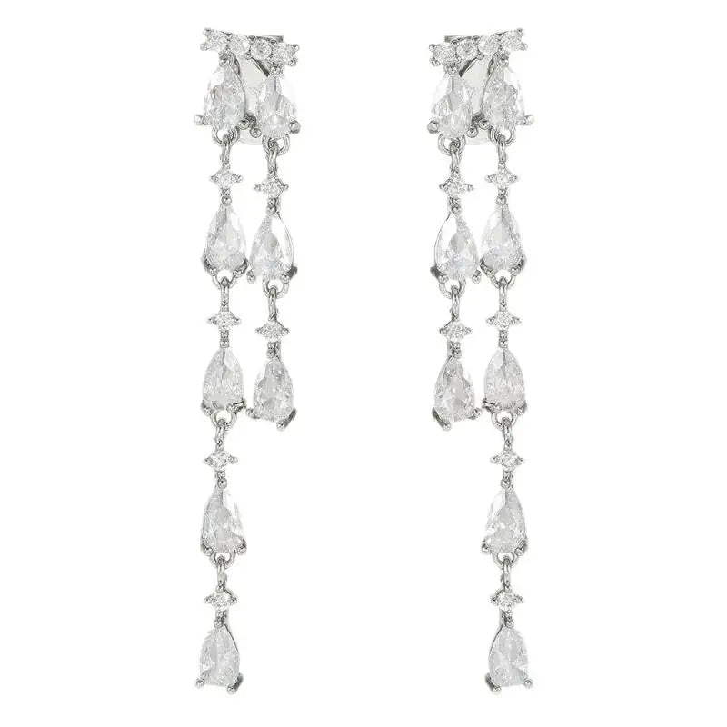 Elegant Waterdrop Ear Clips Non-Slip DIY Jewelry Decor 2pcs DIY Jewelry Clips Qme