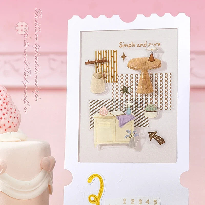 Die-Cut Sticker Book for Journaling & Scrapbooking Decor Die-Cut Sticker Book Qme