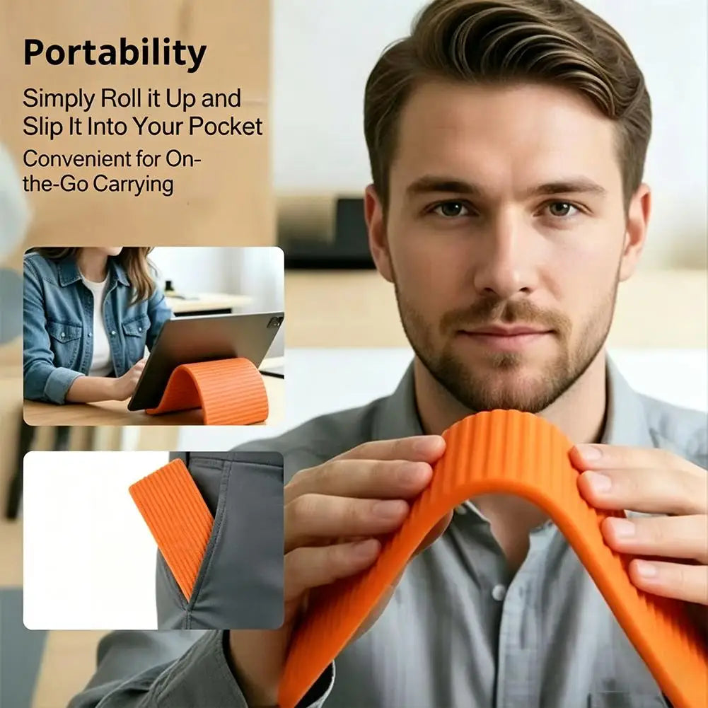 Portable Foldable Phone Stand – Flexible Silicone Desk Holder Phone & Tablet Stand Qme