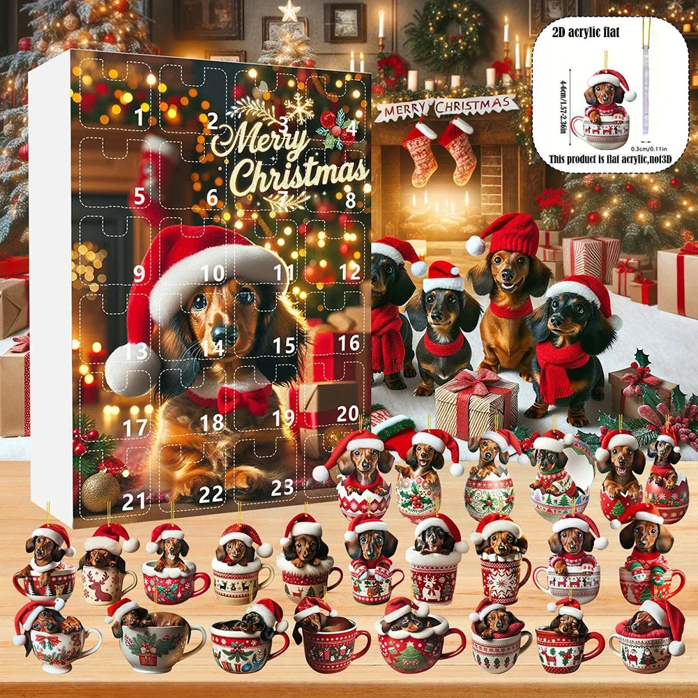 24-Day Dachshund Advent Calendar – Christmas Countdown Ornaments Advent Calendar Qme