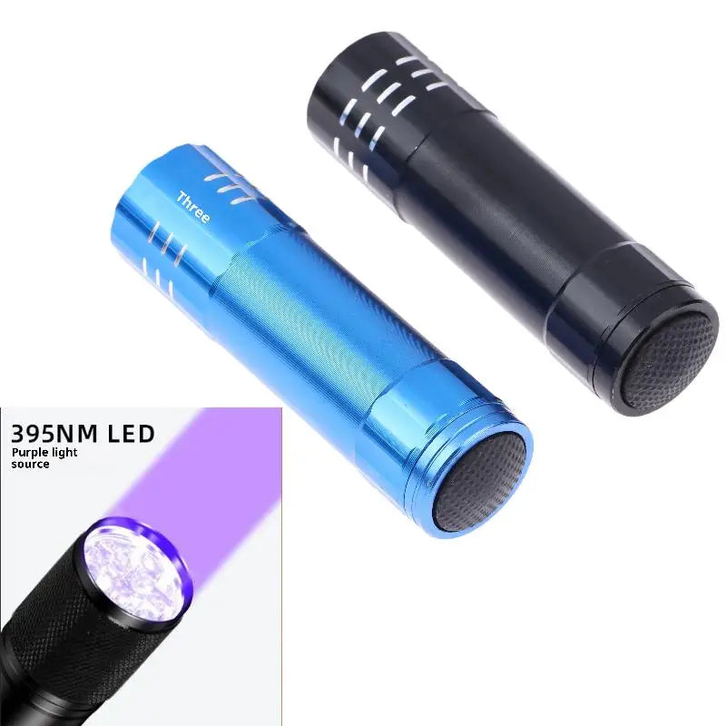 Mini UV Flashlight 395nm 9 LED Compact Black Light Torch UV Flashlight Qme