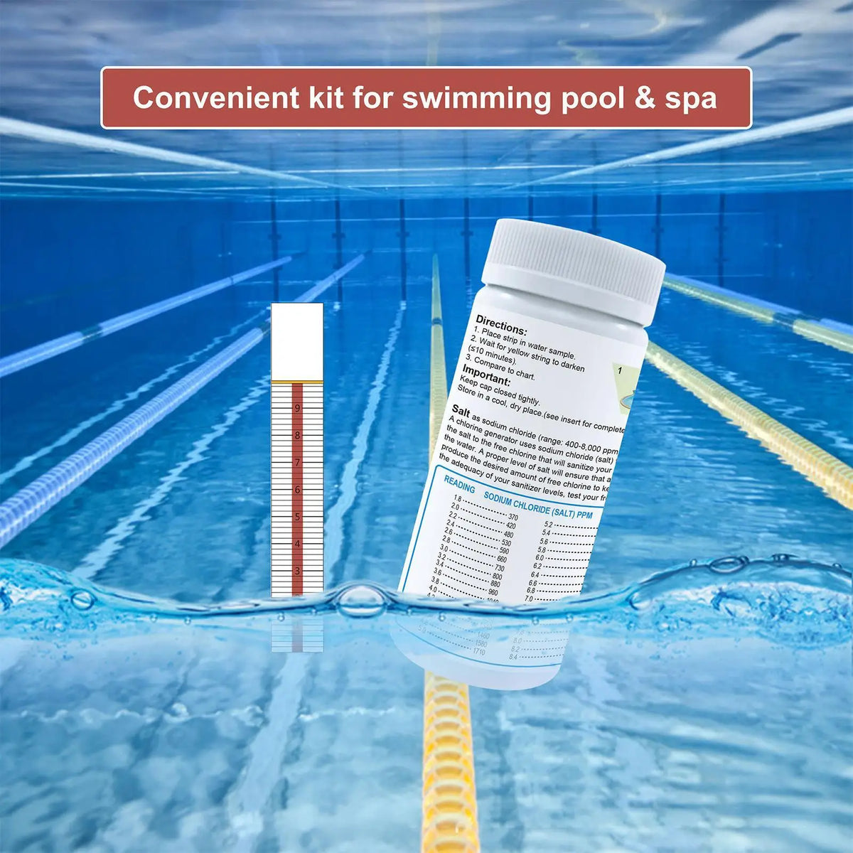 Pool Salt Test Strips – Saltwater Salinity Testing for Pools & Spas Pool Water Test Strips Qme