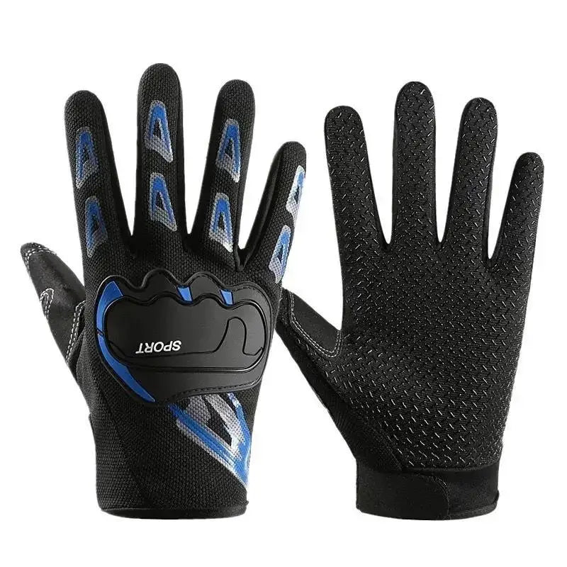 Summer Mesh Motorcycle Gloves – Touch Screen Motocross Gloves Motorcycle Riding Gloves Qst Full finger Blue