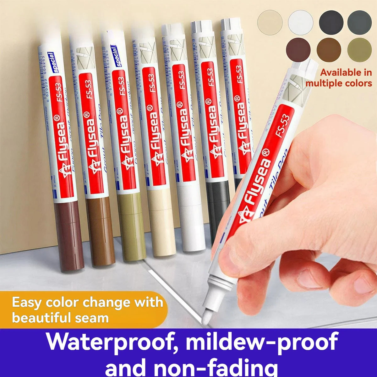 Waterproof Grout Pen Tile Marker – 10 Pack, 18 Colours Grout Repair Pen Qme