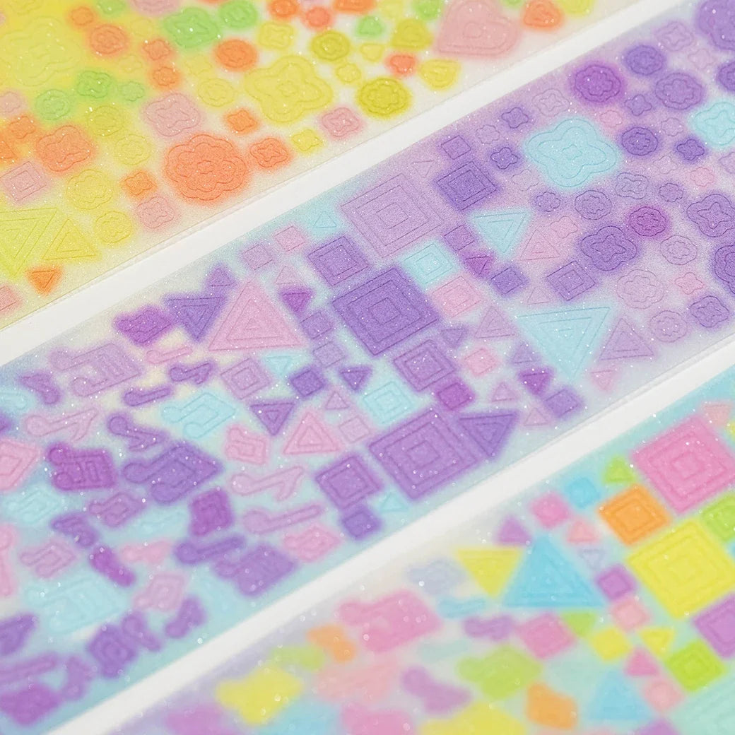 Y2K Glitter Decorative PET Tape for Planners & Scrapbooks Decorative Craft Tape Qme