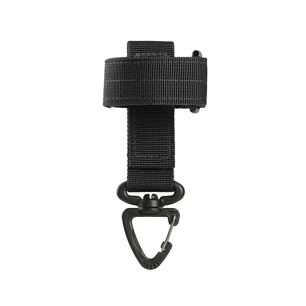 Tactical Nylon Glove Clip | Outdoor Camping Safety Hook Gear Safety Clip Qme black