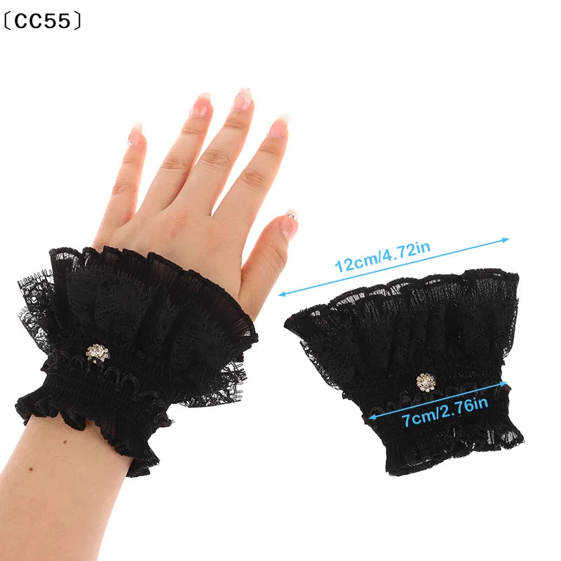 Lace Fake Cuffs Nail Art Manicure Photography Props – 1 Pair Nail Art Photo Props Qst