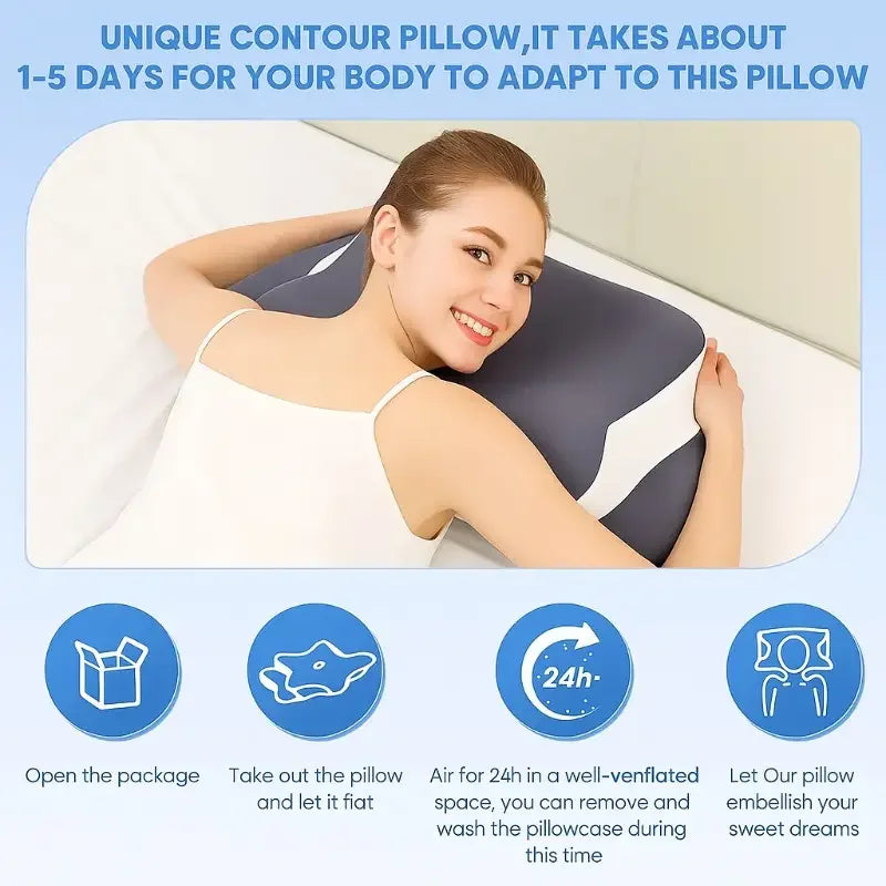 Ergonomic Memory Foam Butterfly Neck Pillow – Dual Height Memory Foam Pillow Qst