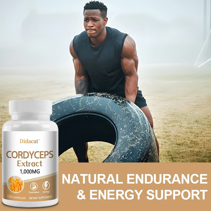Cordyceps Mushroom Capsules 1000mg – Energy & Immune Support Mushroom Supplement Qst