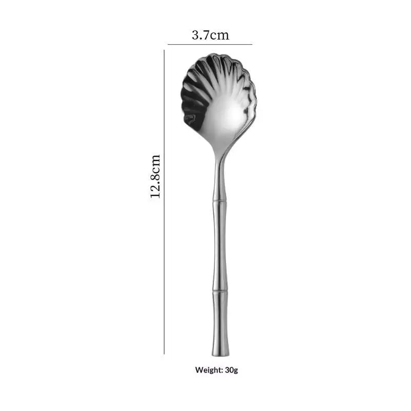 Seashell Stainless Steel Dessert & Coffee Stirring Spoon Dessert Stirring Spoon Qme A2