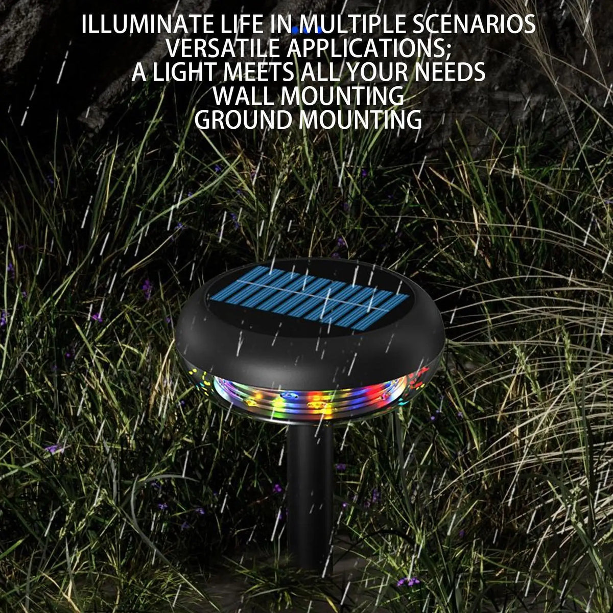 Solar Stake Lights Outdoor 3 Modes Color Changing Rechargeable Solar Stake Lights Qme