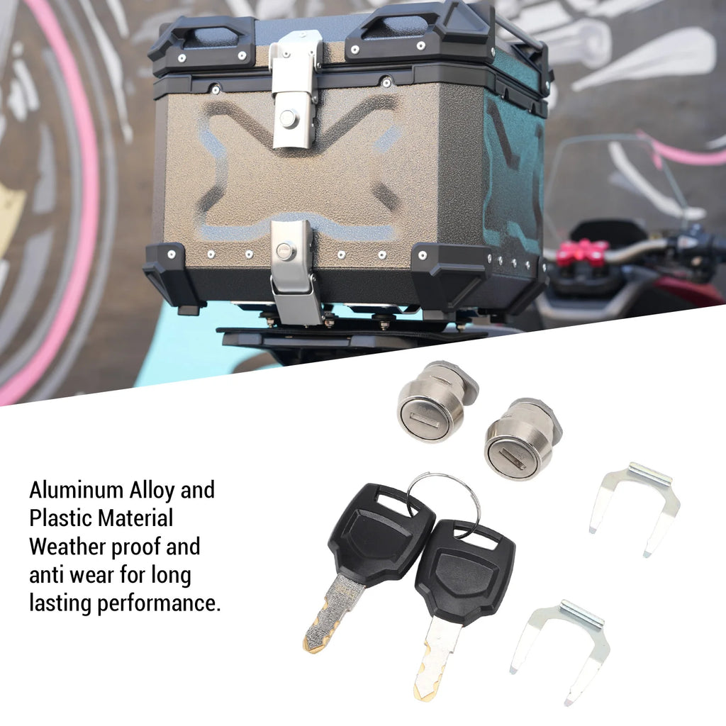 Motorcycle Top Box Lock Cylinder Core Plug & Keys – 25L–100L Motorcycle Lock Set Qst