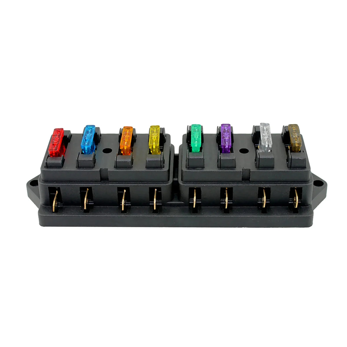 8-Way Fuse Block Box with Blade Fuses – 12V 24V Car Truck Boat Automotive Fuse Block Qme