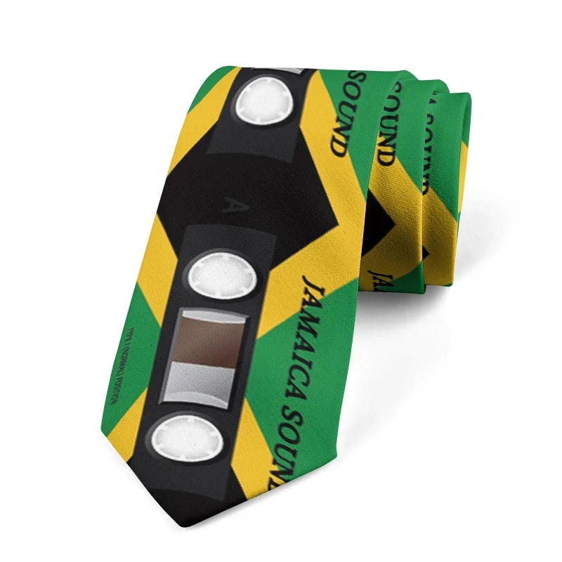 Cassette Music Tape Novelty Necktie | Retro Polyester Tie Novelty Necktie Qme style7