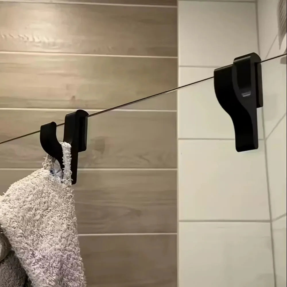 Portable Shower Hook Glass Door Clip – Towel & Clothes Organizer Bathroom Hook Clip Qme