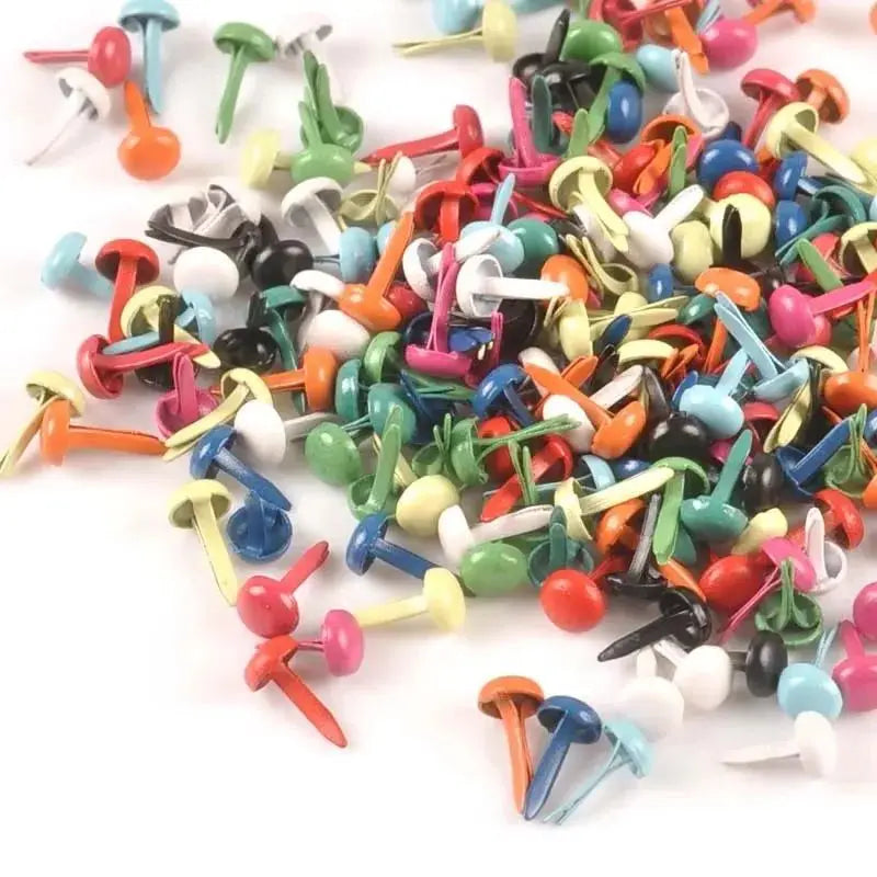 100pcs 5x10mm Round Metal Brads Rivets – DIY Scrapbooking Craft Brads & Fasteners Qme