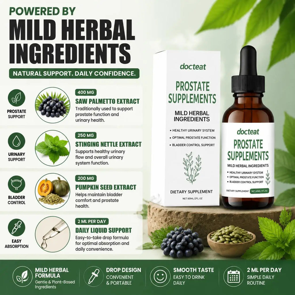 Men's Herbal Wellness Drops – Saw Palmetto & Pumpkin Seed 60mL Herbal Wellness Drops Qst