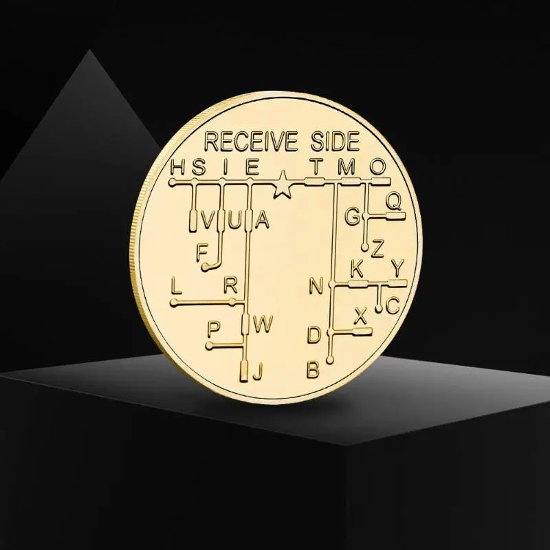 Morse Code Training Coin – Commemorative Badge for Radio Fans Morse Code Training Coin Qme