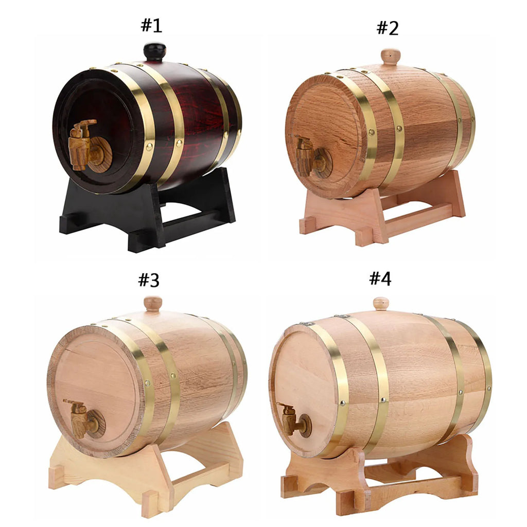 Oak Wood Aging Barrel for Beer, Wine & Whiskey – 1.5L–10L Oak Aging Barrel Qme