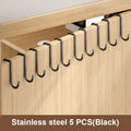 Stainless Steel Double S-Hook – Kitchen & Bathroom Hanger S-Shape Storage Hook Qme 201-Black 5pcs