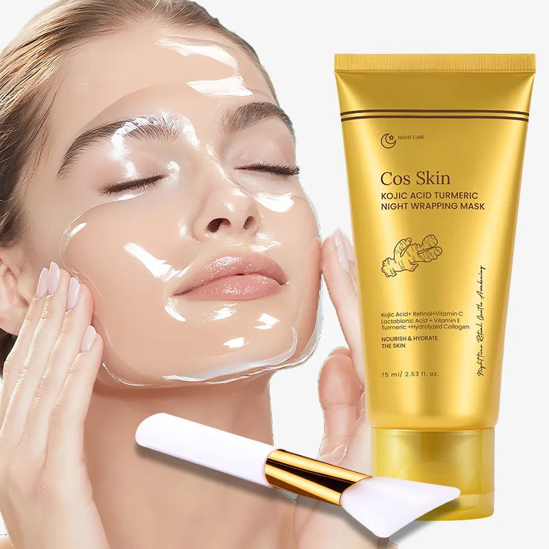 Kojic Acid & Turmeric Overnight Peel Off Mask | Collagen Overnight Face Mask Qme