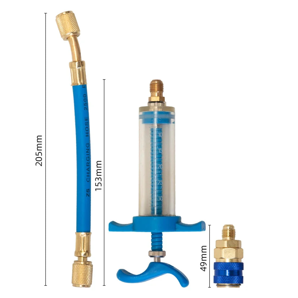 A/C Oil & Dye Injector 1oz – 1/4 SAE Coupler Adapter AC Service Tool Qme