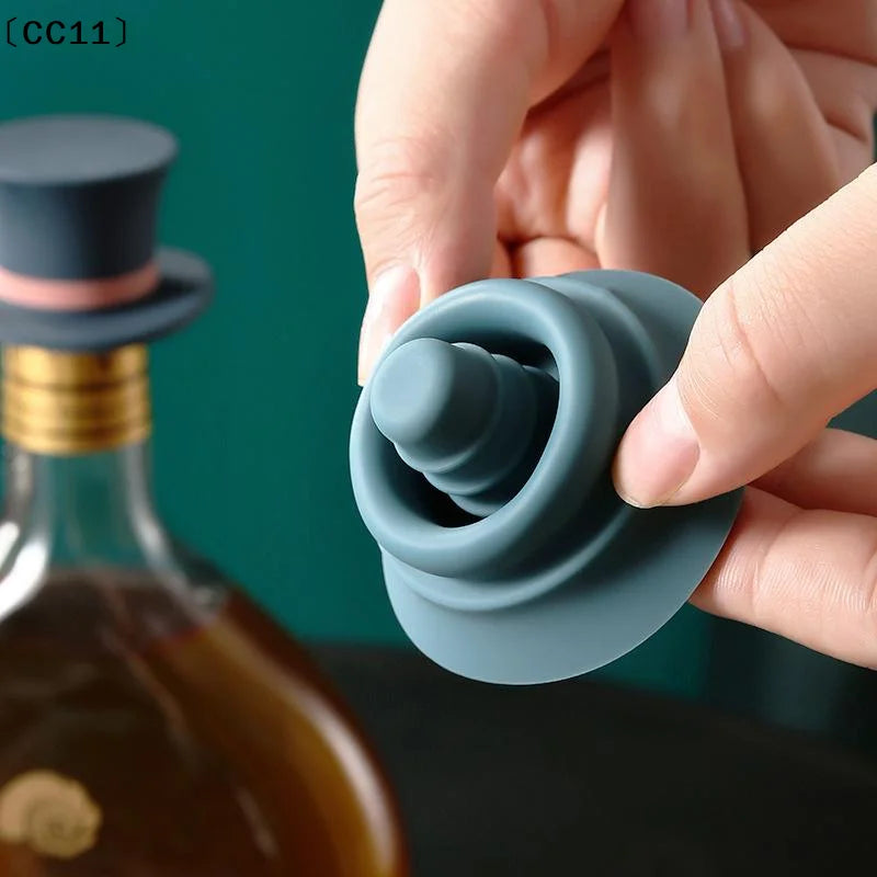 Magic Hat Silicone Wine Bottle Stopper Cork Cover – 4 Colors Wine Bottle Stopper Qme