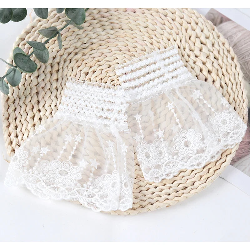 White Lace Detachable Cuffs – Ruffle Elbow Sleeve Covers Detachable Sleeve Cuffs Qme WHITE