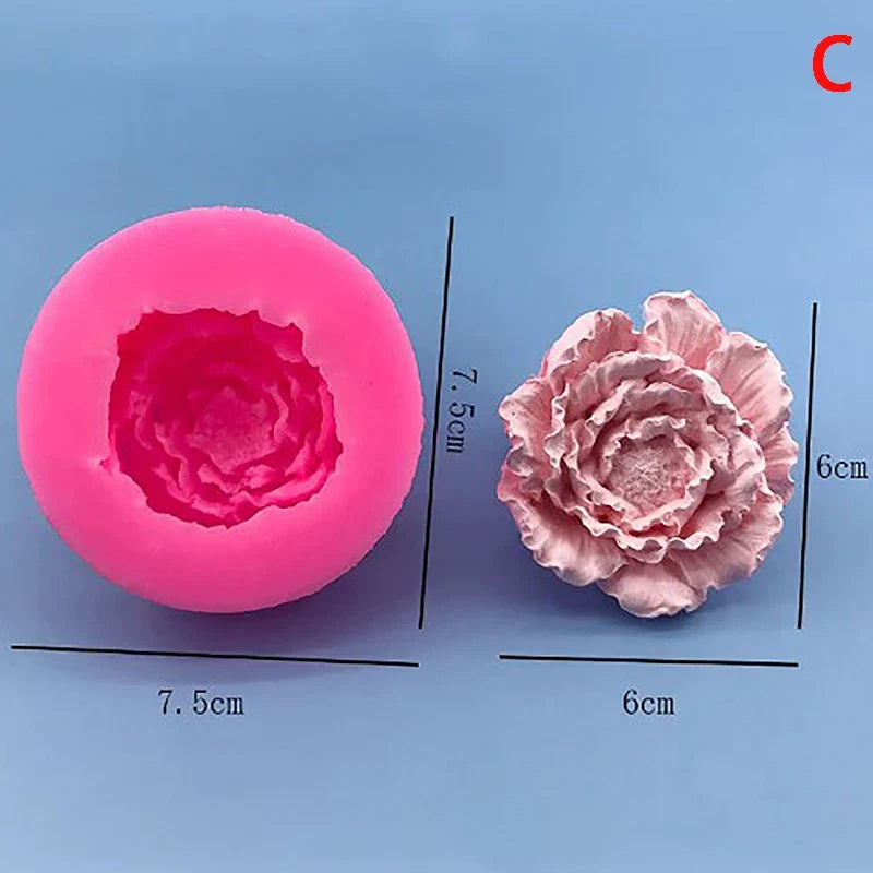 Silicone Rose Mold for Chocolate, Soap, Candle & Cake Silicone Craft Mold Qme peony1