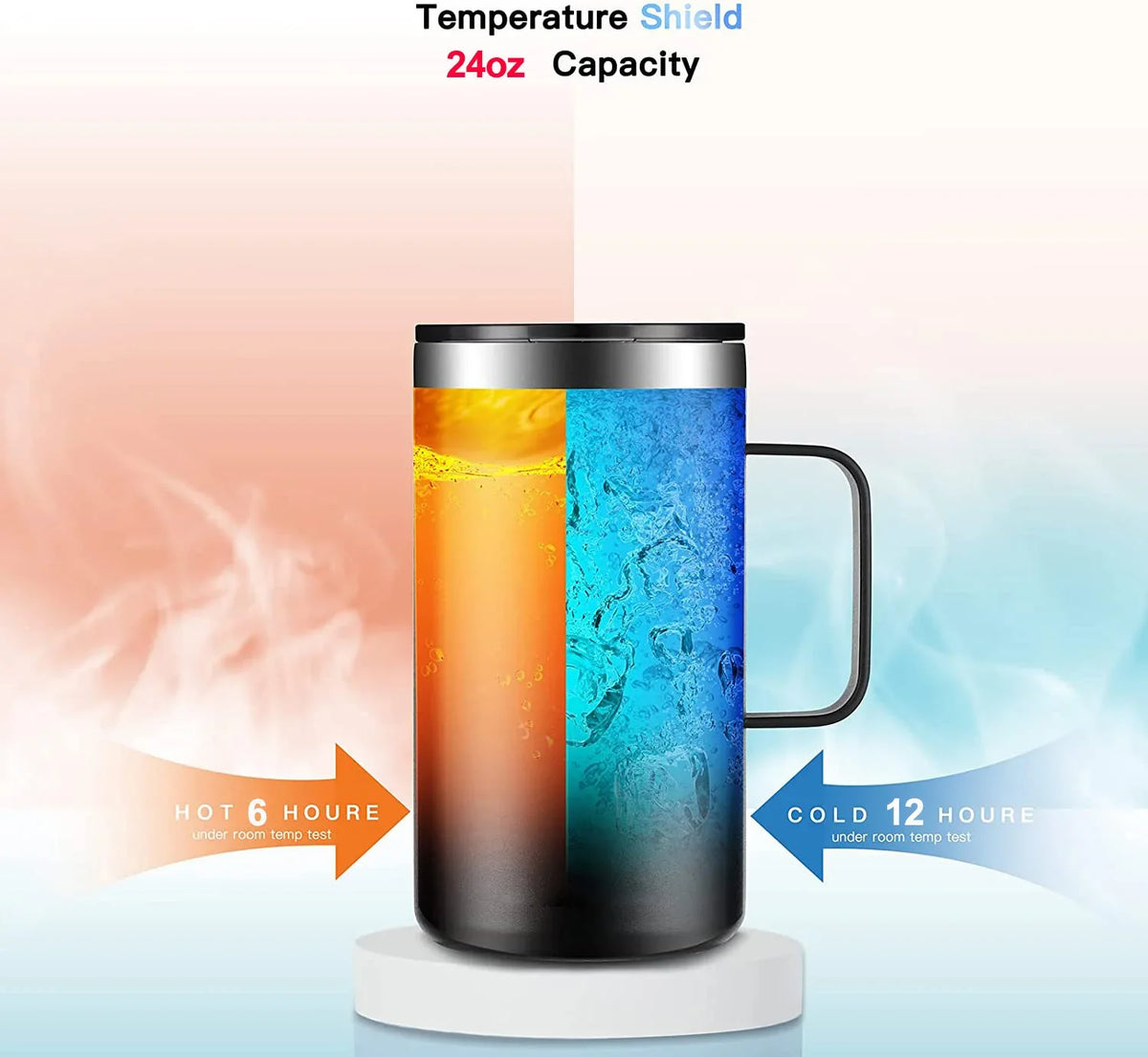 Stainless Steel Insulated Travel Mug – Leak-Proof Thermos Black Insulated Travel Mug Qme