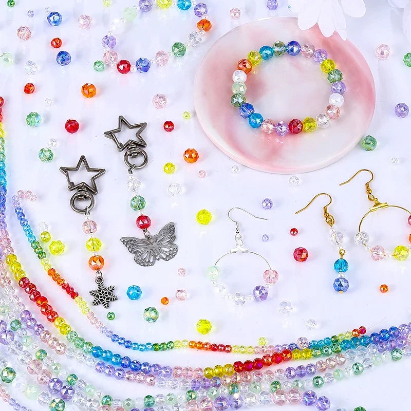 Crystal Glass Faceted Rondelle Spacer Beads – Jewelry Making Jewelry Making Beads Qme