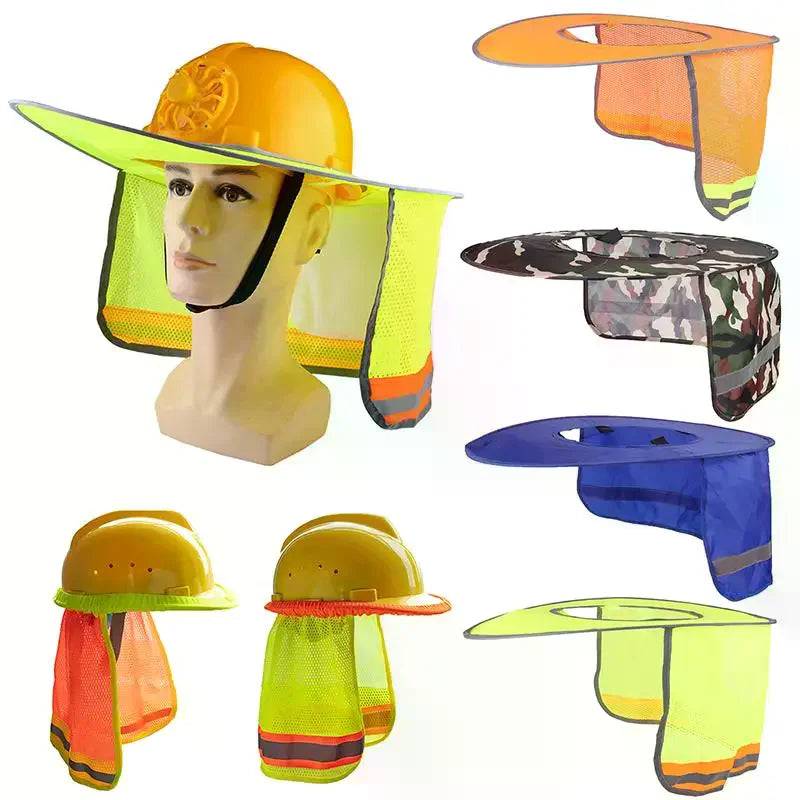 Hard Hat Neck Shield Reflective Sun Shade Brim – UV Cover Hard Hat Neck Shield Qme