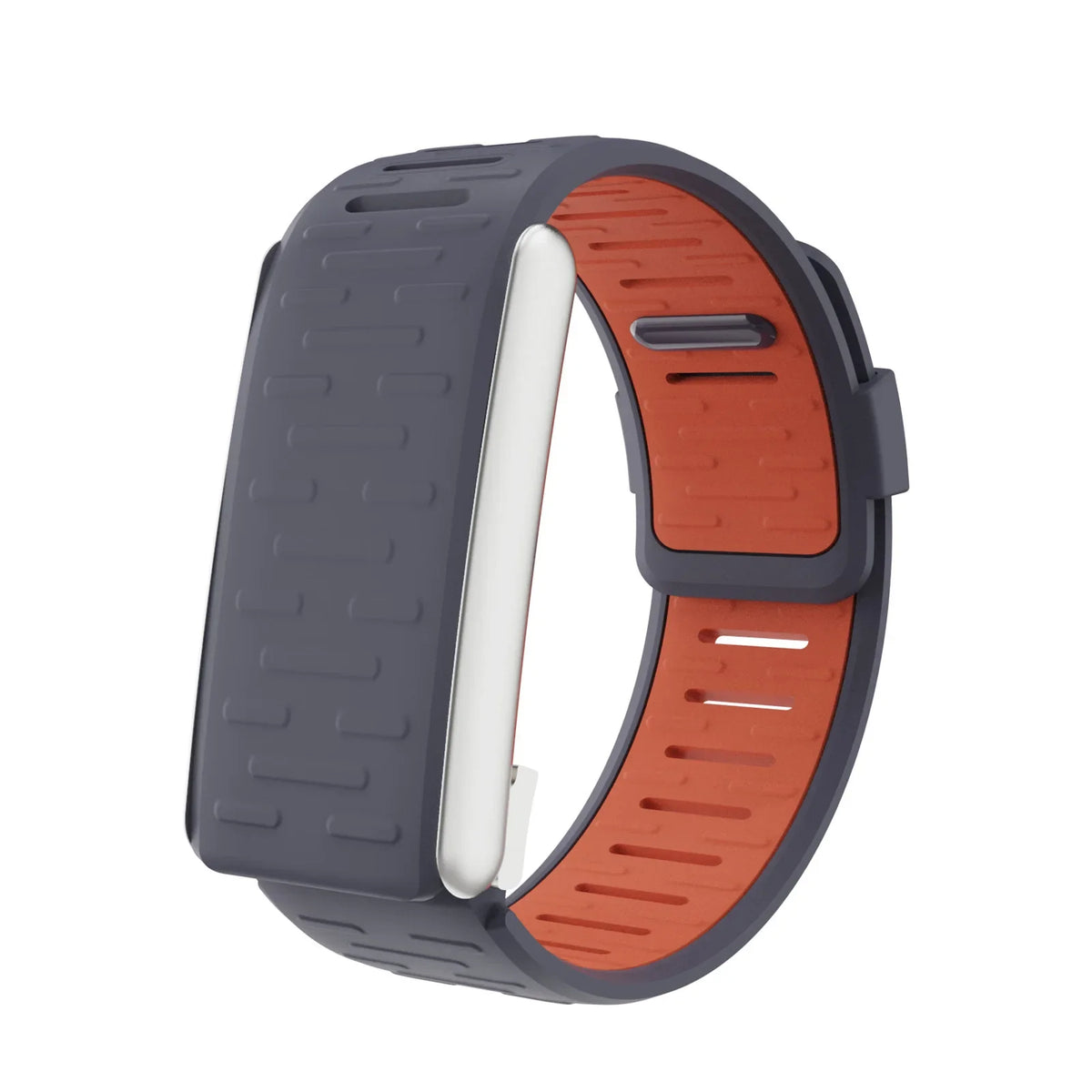 Silicone Sport Band for Whoop 5.0 – Adjustable Replacement Strap Fitness Tracker Band Qme Gray Orange-5.0