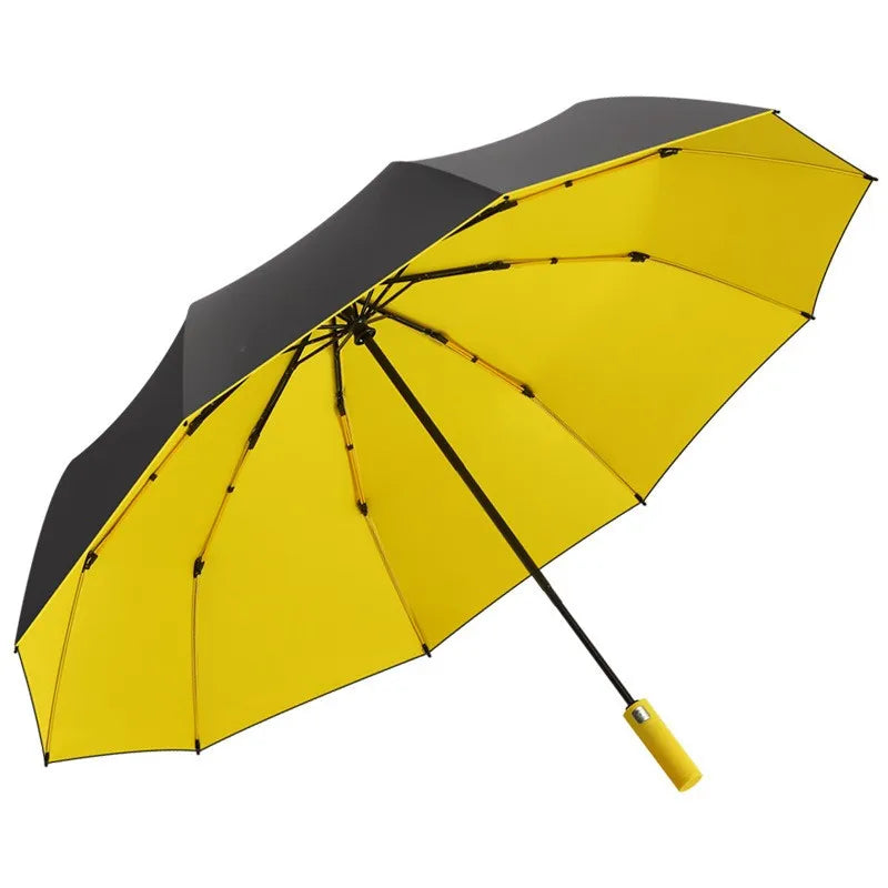 125cm Triple-Fold Double Layer Large Auto Umbrella – Sun & Rain Folding Umbrella Qst