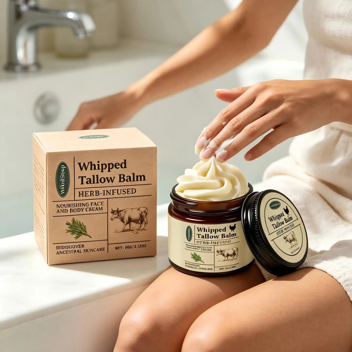 Woodsleep Whipped Tallow Balm – Avocado Body Butter 60g Body Butter Balm Qst