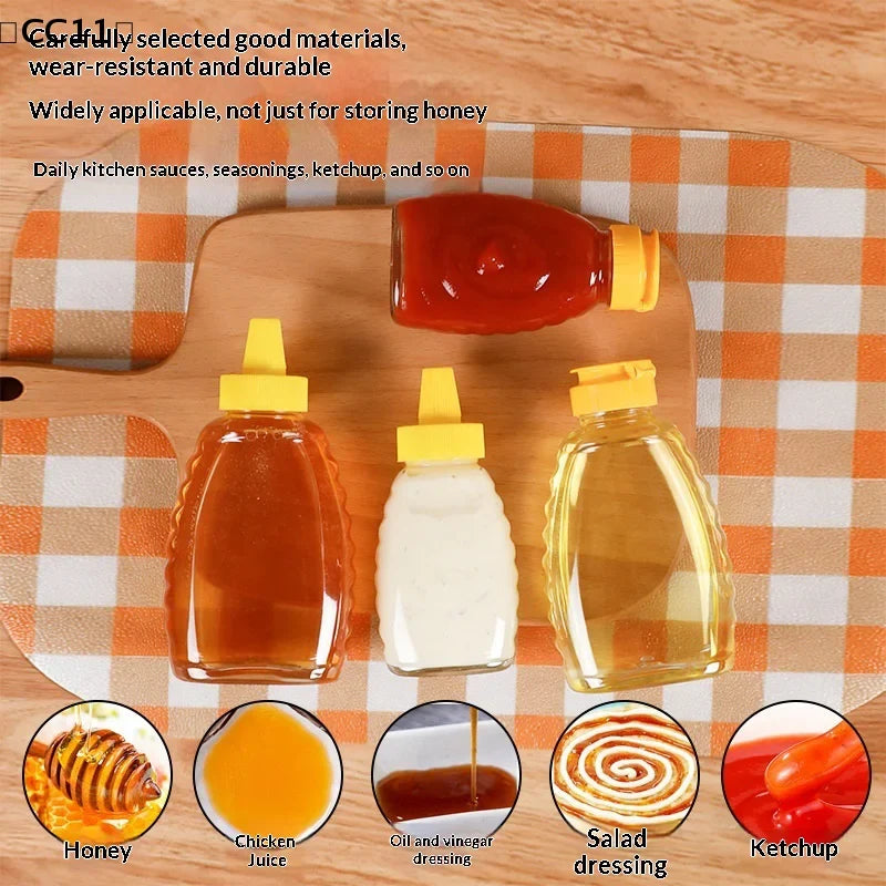 Reusable Squeeze Honey Bottles with Lid – 180 to 720ml Squeeze Honey Bottle Qme