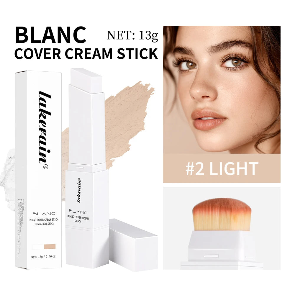 Lakerain Color-Changing Foundation Stick with Brush – Matte Foundation Stick Qst 02