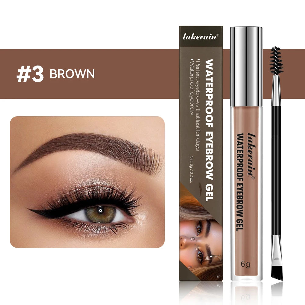 Lakerain Waterproof Eyebrow Gel – 4 Colors, Long-Lasting Tinted Brow Eyebrow Gel Qst 03