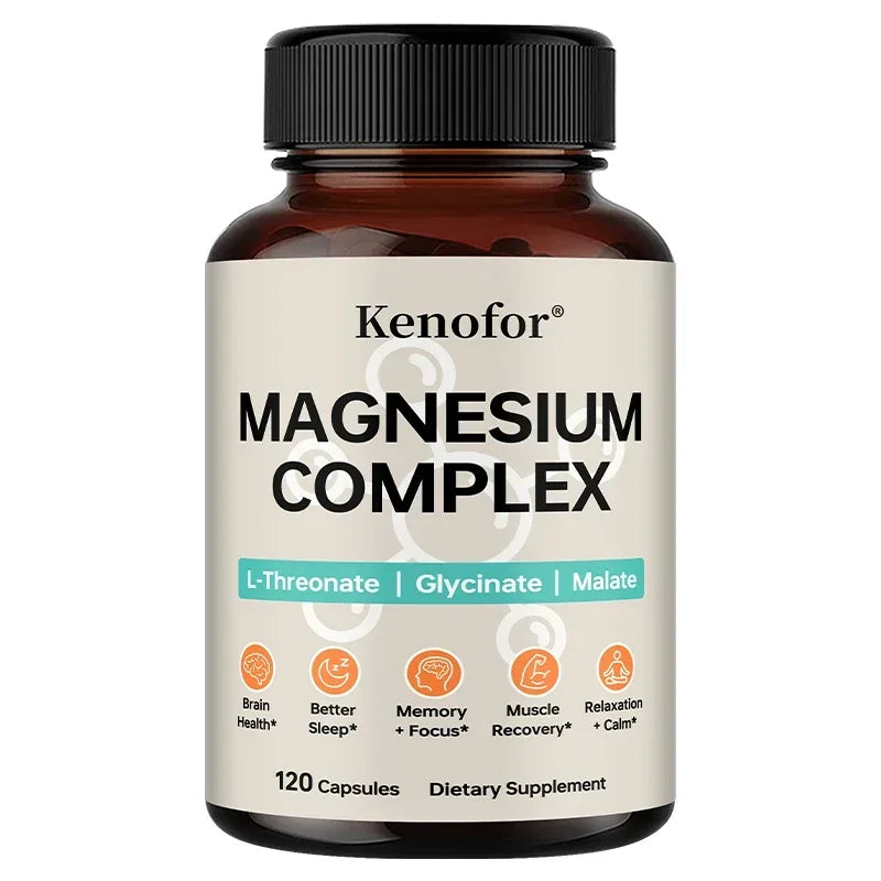 Magnesium Complex 2340mg – Malate, L-Threonate & Bisglycinate Magnesium Supplement Qst 5 bottle 120 count