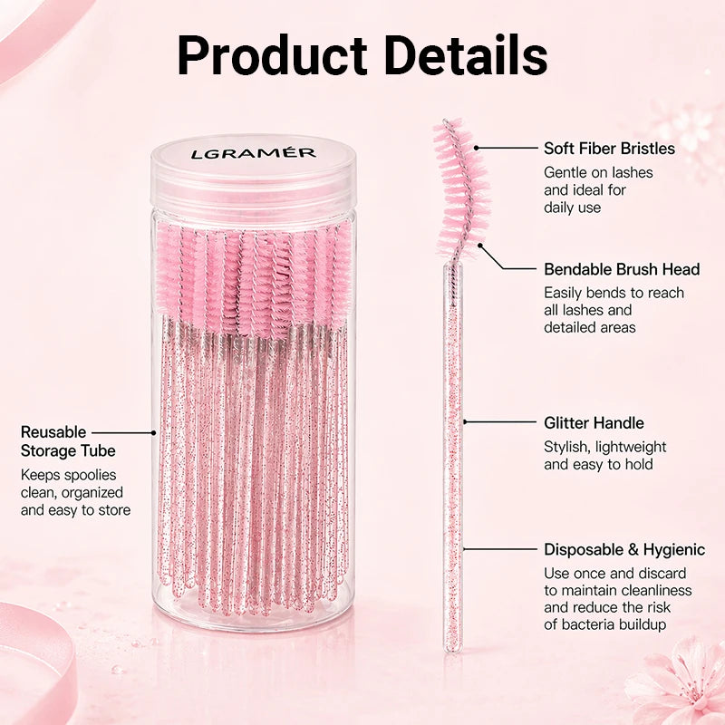 Disposable Mascara Wands & Eyelash Brushes 50/100 Pcs Mascara Wand Set Qst