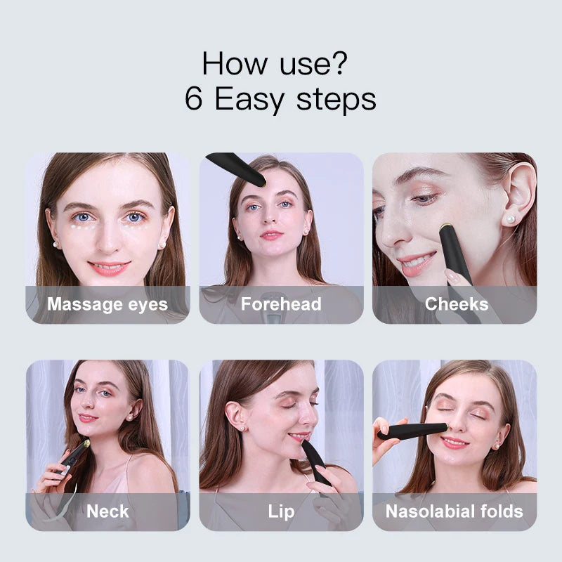 VIMYSHOW 3-in-1 Eye Lift Wand – Red Light & Vibration Eye Beauty Wand Qst